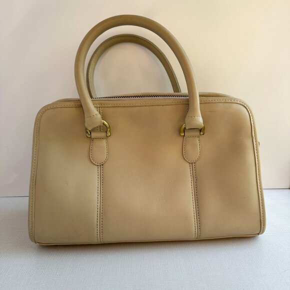 Vintage COACH Beaumont Satchel 9871 Bone Leather Top Handle Crossbody Bag - Picture 2 of 16